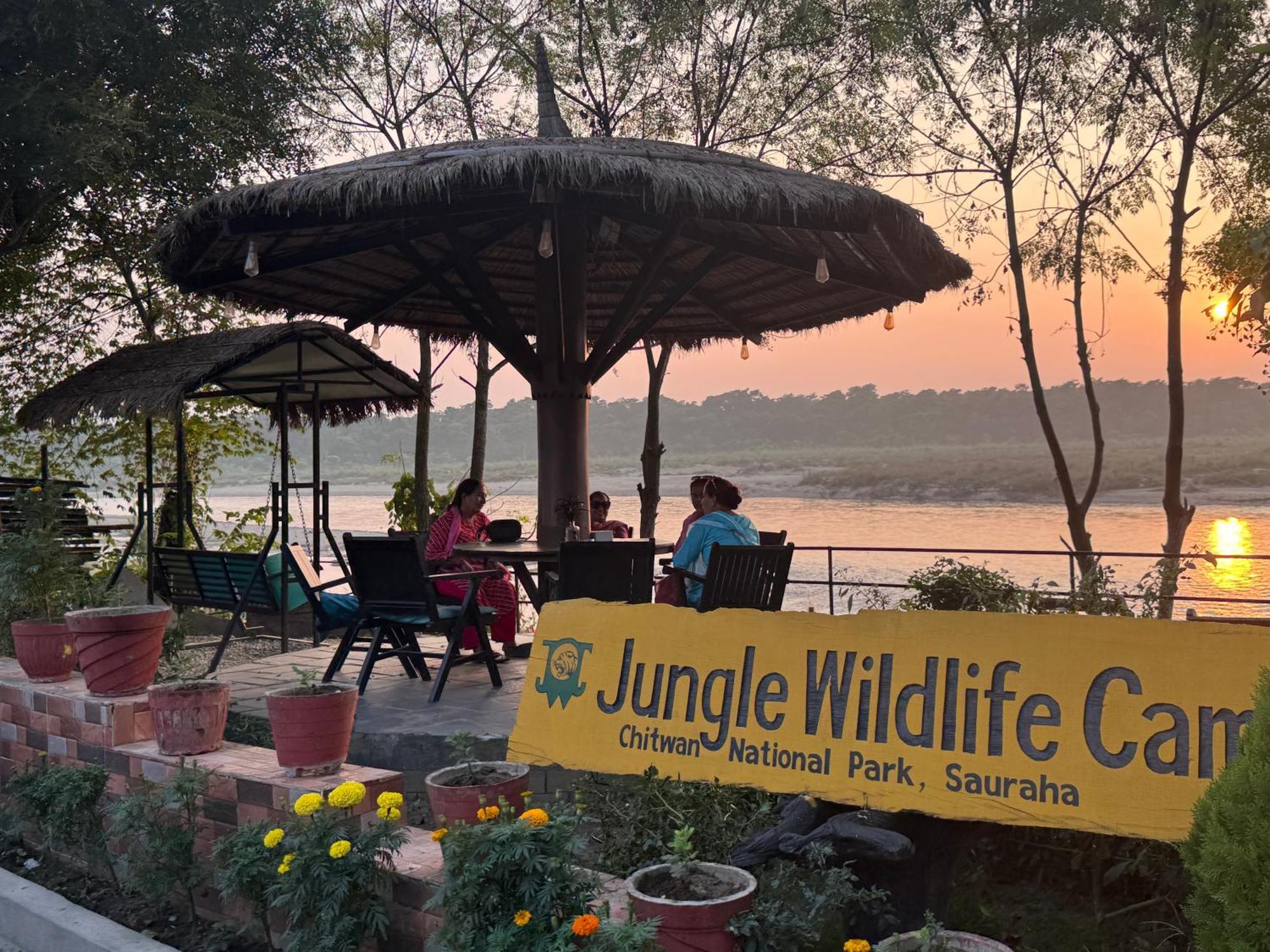 Hotel Jungle Wildlife Camp Sauraha Exterior foto
